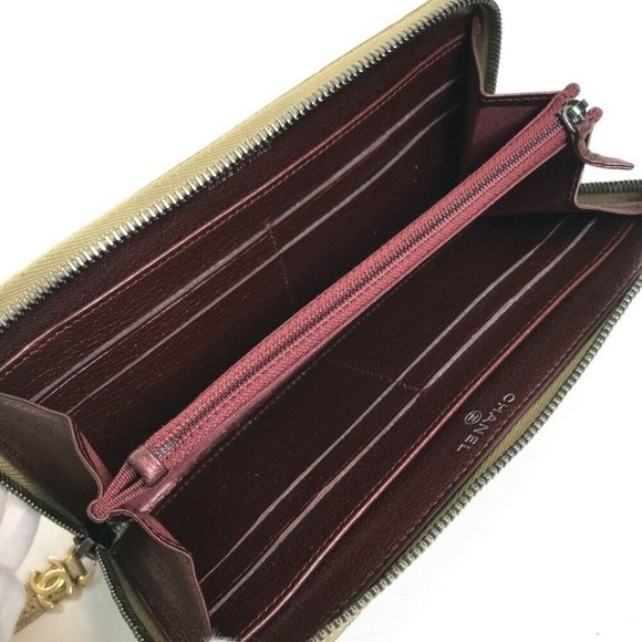 CHANEL Gradation Matelasse Zip Around Long Wallet Lambskin Leather Gold x Brown - Picture 8 of 12